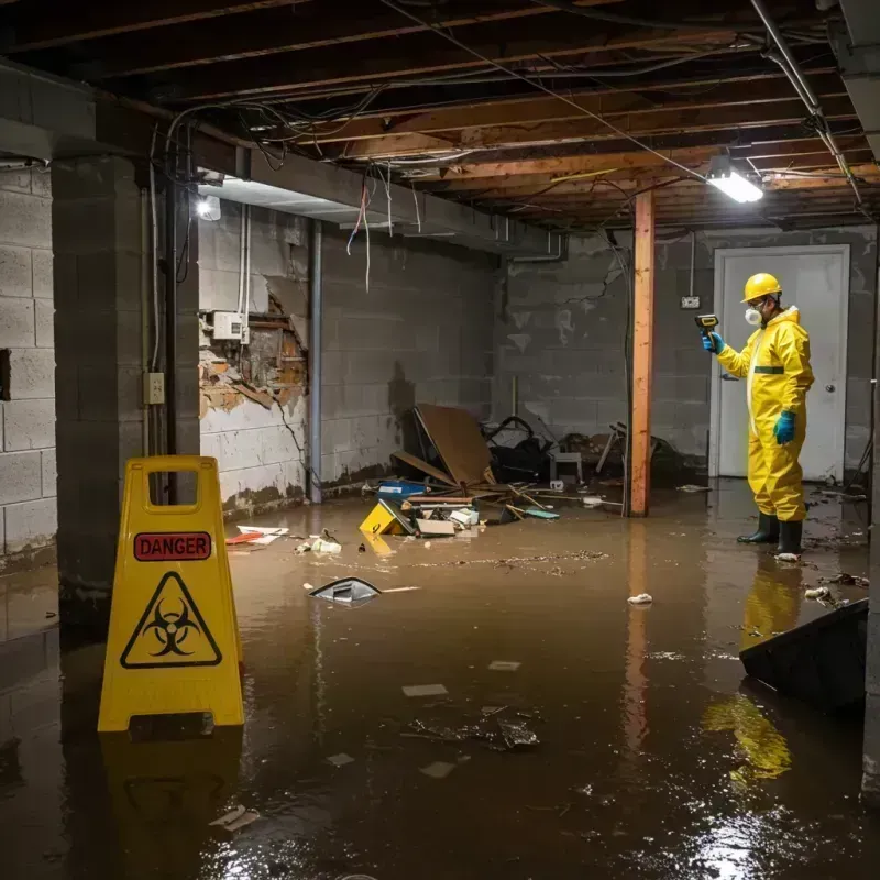 Flooded Basement Electrical Hazard in Pasquotank County, NC Property