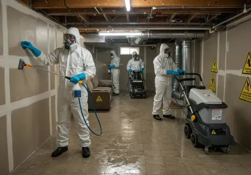 Basement Moisture Removal and Structural Drying process in Pasquotank County, NC